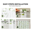Hookless floral shower curtain in soft green tones with quick snap-in waterproof liner.