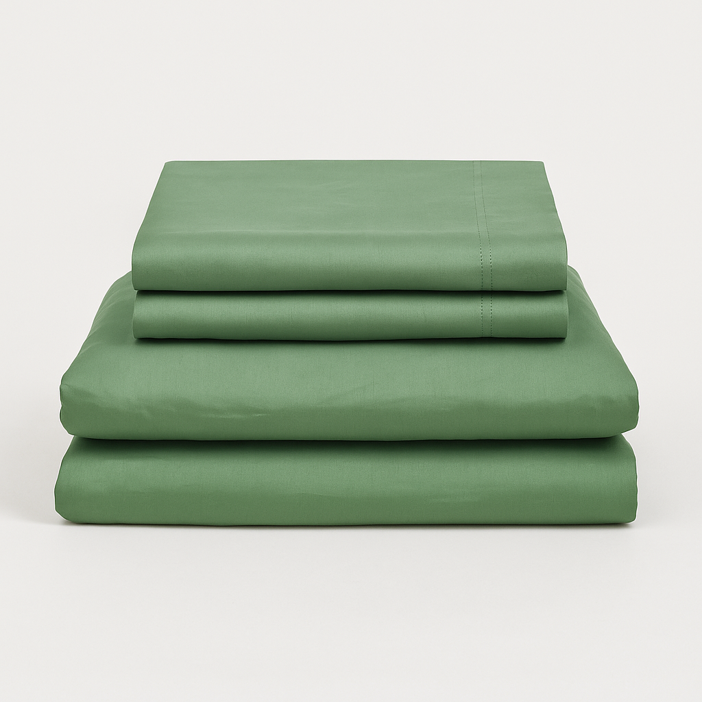Refresh your bedroom with this calming sage green bed sheet set. Includes 4 pieces made from lightweight, breathable cotton for everyday luxury.