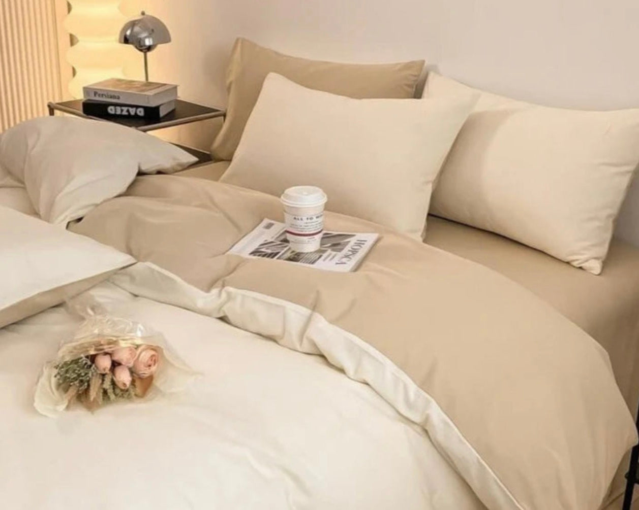 dual color pillow cover, reversible, cotton, hypoallergenic