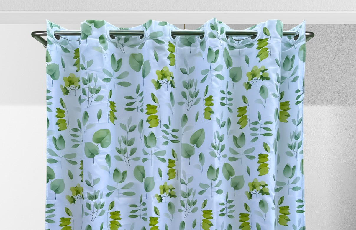 3-in-1 built in hooks, detachable liner, botanical curtain esign